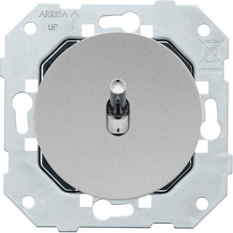Fontini – Bouton d'arrêt d'urgence ALU – Manette chrome encastrée – Courant 6A, tension 250V, IP20 – Fixation par clip, normes IEC 60.669-1:2017 (1/3)
