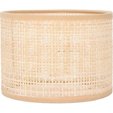 Abat-jour en rotin tissé Diamètre 16cm Hauteur 12cm Compatible E27 et E14 Design vintage pour lampes de table et lustres (1/5)