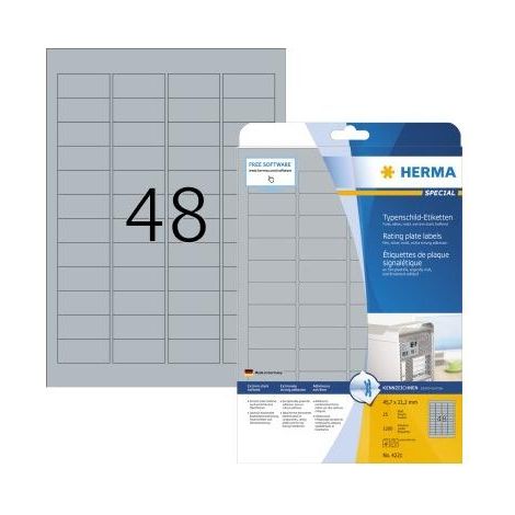 HERMA Typenschildetiketten A4 45,7x21,2 mm Folie 1200 St. (4221) (1/5)