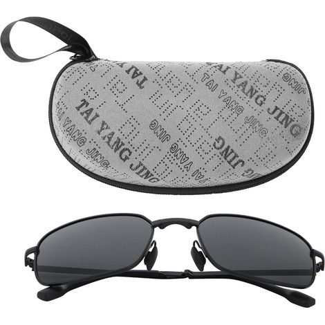 Ortviai Lunettes de soleil polarisées pliables en métal avec verres gris dégradés – protection UV et vision nocturne, lunettes de protection (1/5)
