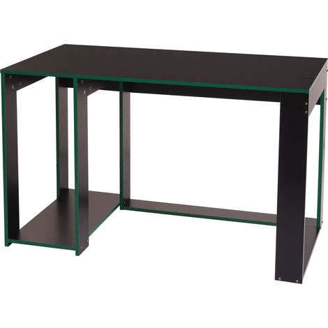 Scrivania ufficio computer HHG-834 MDF 60x120x76cm nero e verde