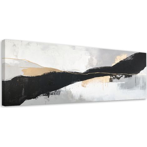 Wandbild Abstrakt Formen Linien Glamour Gold 90x30 cm (1/5)