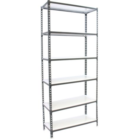 SimonRack Scaffale Portaoggetti, 2500x1100x400 mm, 6 Ripiani, Portata 200 kg per Ripiano, Metallo, Scaffale da Garage, Antracite/Bianco – Simonclick