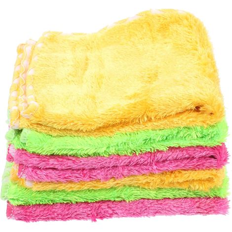 Torchons de cuisine en polaire corail, lot de 6, 25 x 25 cm, réutilisables et absorbants (1/5)