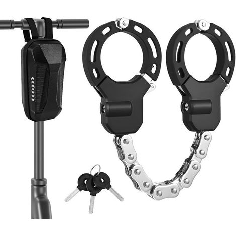 Antivol Trotinette Electrique, Cadenas Trotinette, Menotte Antivols Velo Avec Clés et Sac Etanche, Chaînes Antivol pour Bicyclette