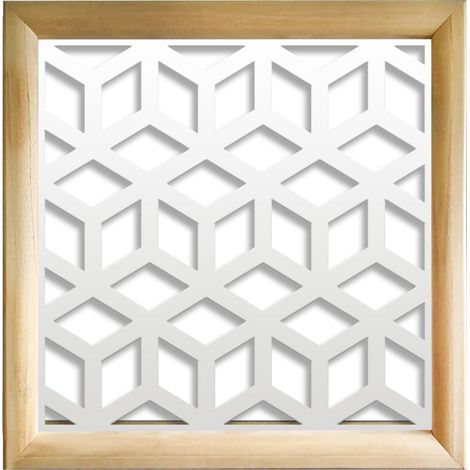 CUBO - Moduli Decorativi in Legno e PVC - Misura: 48x48 cm - Colore: bianco (1/3)