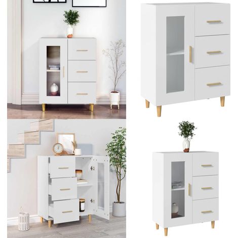 Sideboard Weiß 69,5x34x90 cm Holzwerkstoff - Schreibtisch - Wohnzimmer Dekoration - Regal - Sideboard - Holz Sideboard - Home & Living (1/5)
