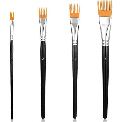 Ensemble de 4 pinceaux peigne pour artistes, pinceaux professionnels pour peinture acrylique, pinceaux pour artistes et étudiants - JBMEDIA (1/4)