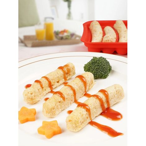 Silicone Saucisse Maker Moule DIY Silicone À La Main Hamburger Hot Dog Moule Réutilisable Cuisine Accessoires Gadget pour Gâteau Cuisson Tarte Rouge
