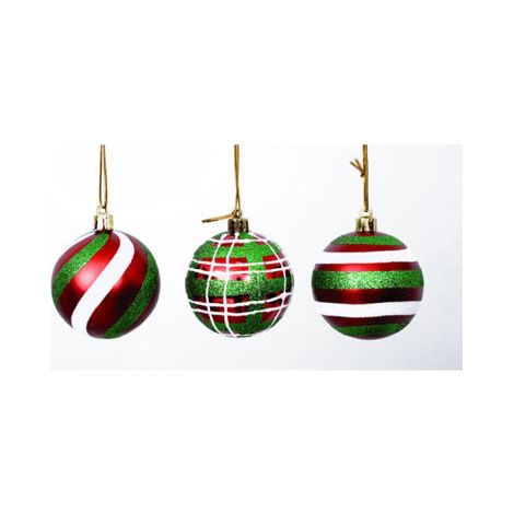 BOLA NAVIDAD 10CM 3 MODELOS SURTIDAS