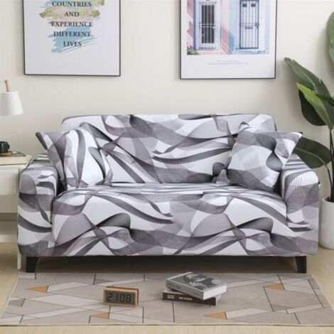 2-Seater Sofa Cover 145-185cm Modern Armrest Sofa Slipcover Universal Elastic Sofa Protector Cover Grey (1/5)