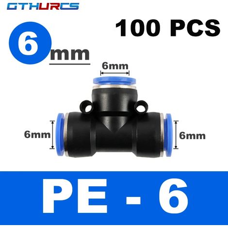 Raccord pneumatique en T 3 voies (PE 6 mm) pour connecteur pneumatique Quick Air (1/5)