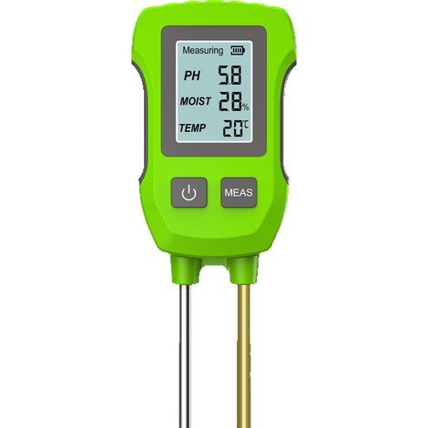 Professioneller 3-in-1-Bodenanalysator zur Messung von pH-Wert, Feuchtigkeit und Bodentemperatur, für Gartenbau, Baumpflege und Topfpflanzen, 25 cm lange Sonde, Digitalanzeige (1/5)