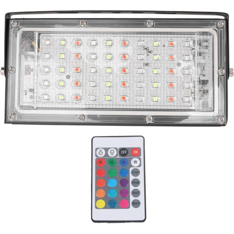 Faretto RGB per esterni, impermeabile IP66, alta luminosità, 220 V CA, 50 W, colorato, con telecomando (1/5)