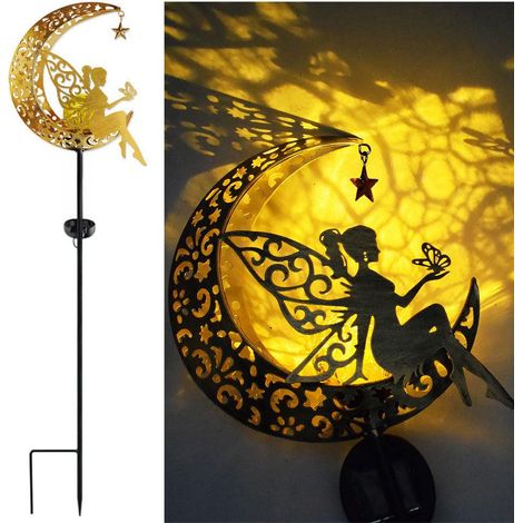 Statue lumineuse solaire féérique pour jardin, à piquer, décoration extérieure pour terrasse, pelouse et jardin. (1/5)