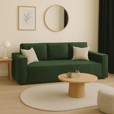 Sofello Schlafsofa CORDA GRUEN aus Kordstoff mit Schlaffunktion - Modernes Design in trendigen Farben (1/5)