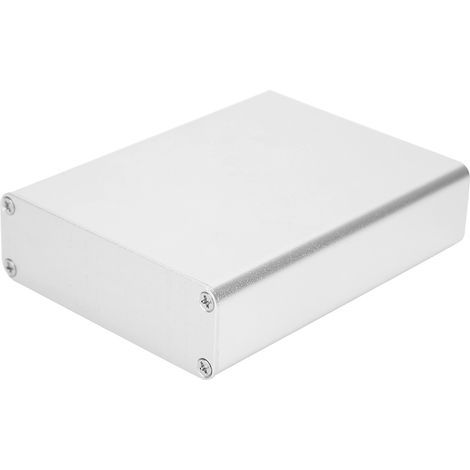 Boîtier électronique en aluminium argenté mat, boîtier de projet DIY pour montage électronique, 28x84x110 mm (1/5)
