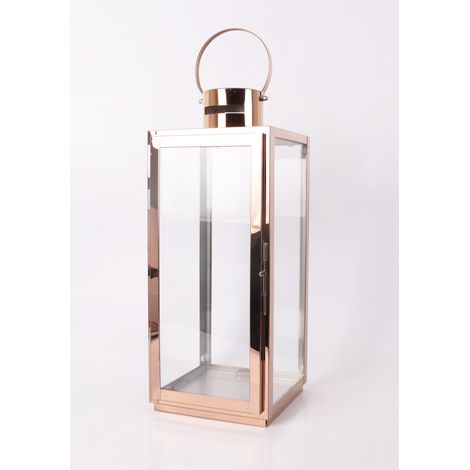 Deko Laterne Glas 41 x 17 cm transparent gold Weihnachtscharaktere