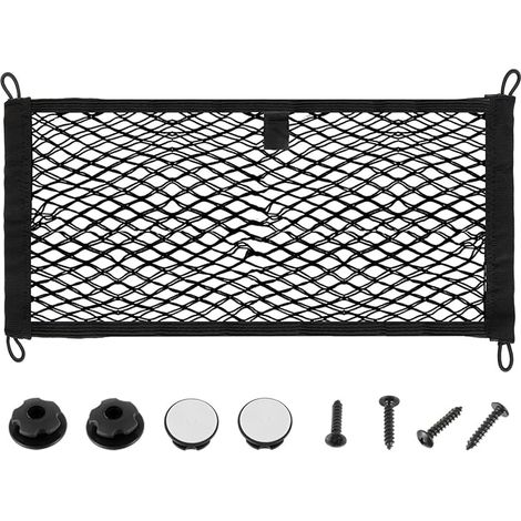 65x25CM Universal Filet de Rangement de Coffre Voiture avec vis et Crochets pour Les Véhicules Utilitaires, Camping-Cars, Mobil Homes, Caravanes, Bateaux(1 Pièces) (1/5)