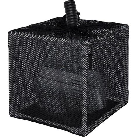 Boîte de filtration de bassin avec technologie anti-colmatage, sac filtrant avec support pour pompe de bassin de 25 cm, plastique/tissu (1/5)