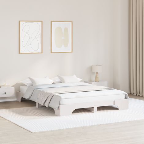 Bettrahmen Weiß 140 x 200 cm Massives Kiefernholz vidaXL (1/5)