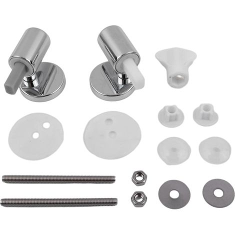 Kit Remplacement Abattant WC Standard et Ancien, Lot de 2, Charnières Fermeture Douce et Dégagement Rapide, Fixation Haut (1/5)