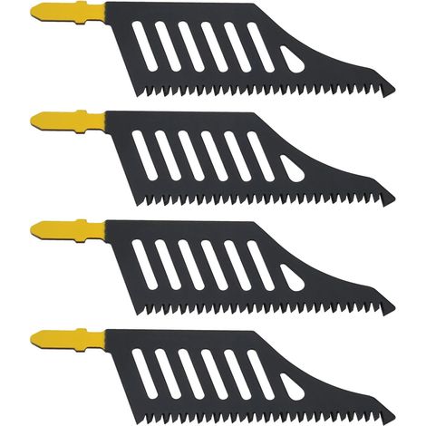 Lot de 4 Lame scie sauteuse Tige en T 112 mm Acier carbone 11 TPI Pour bois