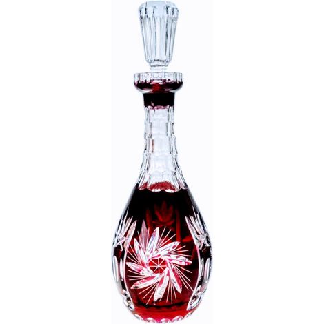 Weinkaraffe aus Rubinkristall, 800 ml, Olivenmühle (1/3)