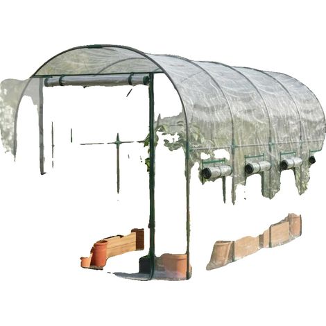 Invernadero, PVC duradero, estructura de acero con recubrimiento en polvo, transparente (1/2)