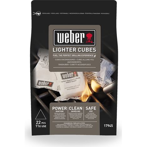 Cubes d'éclairage de feu emballés individuellement Weber Cod. (1/3)