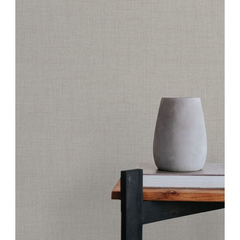 Papier peint intissé Textile mat 1005 x 52cm Sable clair (1/5)