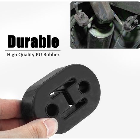 Silencieux auto support caoutchouc 2 trous, collier fixation pot d'échappement, isolant noir (1/5)