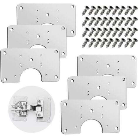Cabinet Hinge Repair Brackets, Stainless Steel Hinge Repair Plate Mounting Kit, Furniture Hinge Repair Kit