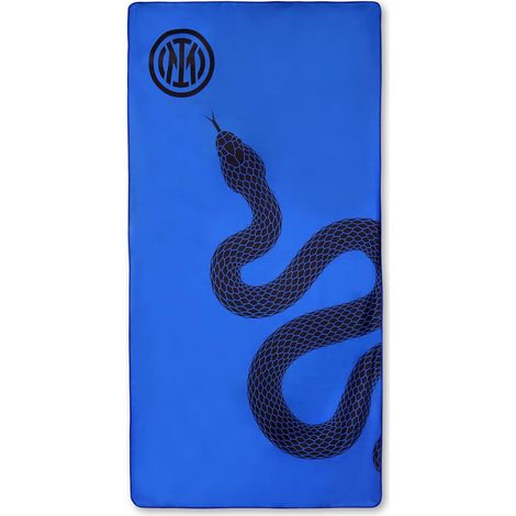 Inter Telo Mare Biscione Premium in Microfibra, 180x90cm, Asciugamano in Microfibra Ultra Assorbente - Perfetto per Spiaggia, Mare, Piscina e Vacanze Estive - Prodotto Ufficiale (1/2)