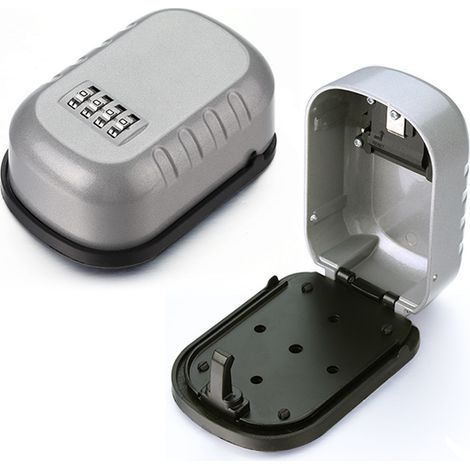 4 Digit Combination Key Lock Box Wall Mounted, Safe Storage Zinc Alloy Lock Box with Lid (1/5)