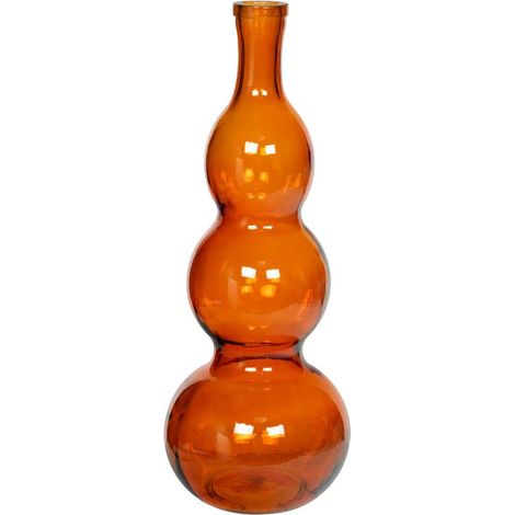Amadeus - Vase Odon orange H 45 cm en verre recycle