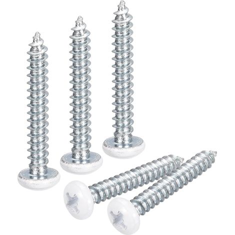 ST3.5x25mm Blanc Vis Autotaraudeuse, 25pcs Poêle Tête Phillips Bois Vis pour Travail Bois (1/5)