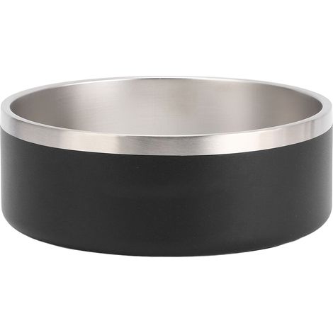 Pet Bowl 304 Thickened Stainless Steel Anti Slip Bottom Large Capacity Cat Dog Food Bowl Feeding Bowl for Home Indoor Black Large Size (1/5)