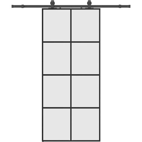 Maison Exclusive - Schiebetür mit Beschlag Schwarz 90x205 cm ESG-