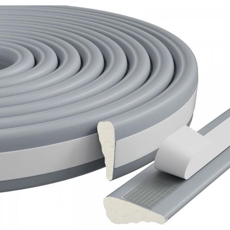 Joint d'étanchéité de 3 m pour portes et fenêtres, isolation phonique et coupe-froid pour l'hiver, joint en mousse auto-adhésif pour cadre (gris) (1/5)