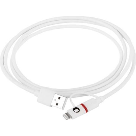Cable Combo MFI - MicroUSB + Lightning 1,5m - Blanco (1/4)