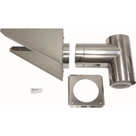 Vaillant Außenwandanschluss DN 225/160 Edelstahl für Abgassystem Fassade DN 160, 0020095573 (1/2)