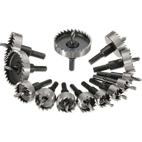 Set of 13 Metal Hole Saws Tungsten Steel 16-53mm for Stainless Steel Iron Copper Wood (1/4)