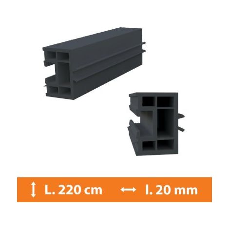 Direct Fenêtres – Tapée d'isolation PVC gris 20 mm – Longueur 220 cm – Pour menuiseries – Fixation par vissage – Traitement anti UV (1/2)