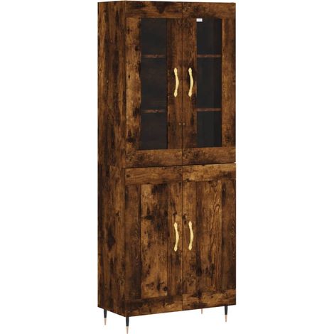Maison Exclusive - Credenza Rovere Fumo  69,5x34x180 cm in Legno Multistrato