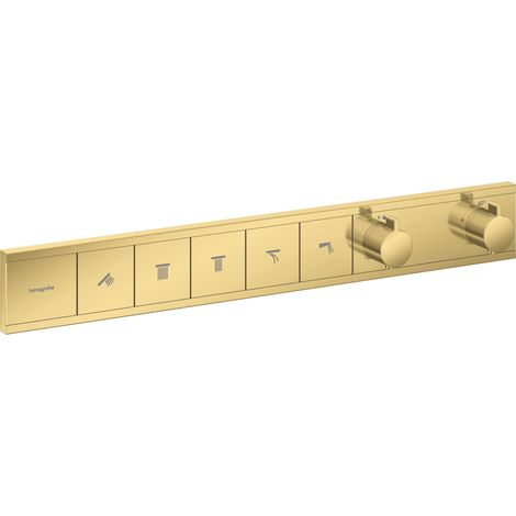 Hansgrohe RainSelect - Miscelatore termostatico ad incasso per 5 utenze, oro 15384990 (1/5)