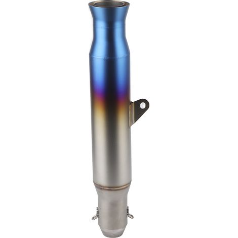 Tube d'échappement de 1,5 à 2 pouces pour moto de style GP Racing en acier inoxydable universel (bleu titane) (1/5)