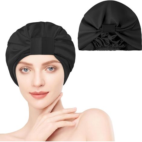 Gorro de noche, gorro de noche de satén ajustable, gorro de noche de seda, gorro de dormir de doble capa, gorro de noche de seda para mujer para dormir y maquillarse. (1/5)