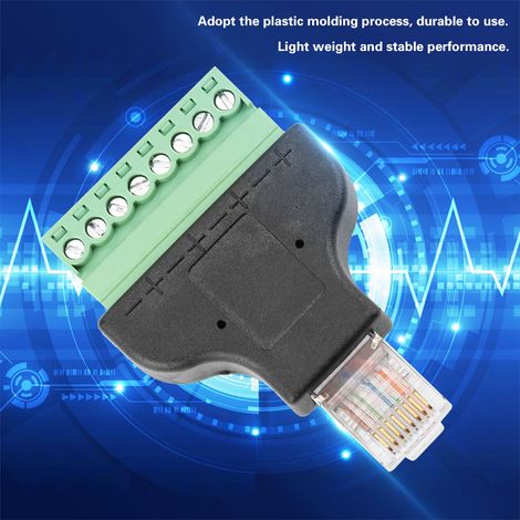 Adaptateur de connecteur numérique 8 broches Ethernet RG-45 mâle vers terminal 8 broches (tête de conversion) (1/5)