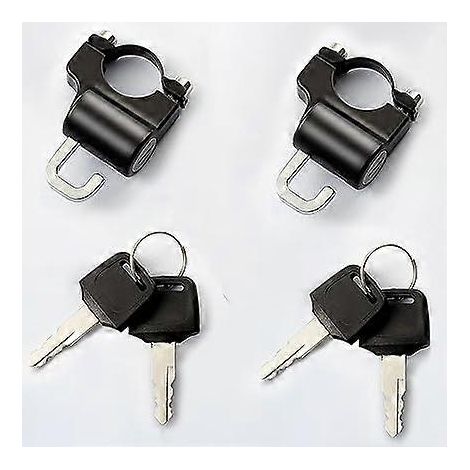 Antivol pour casque de moto, lot de 2 cadenas de sécurité universels avec crochet et 4 clés pour moto, vélo et scooter (22-28 mm) (1/5)